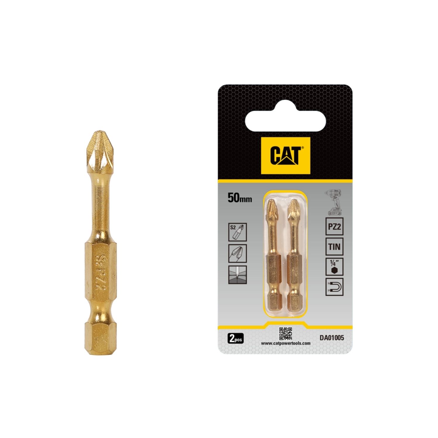 CAT Μύτη κατσαβιδιού αστέρι με μέγεθος PZ2 50mm συσκευασία 2τεμ. DA01005