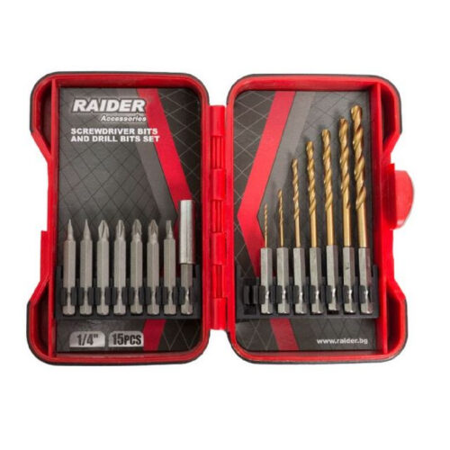 RAIDER Μύτες & τρυπάνια σετ 15τεμ 157795