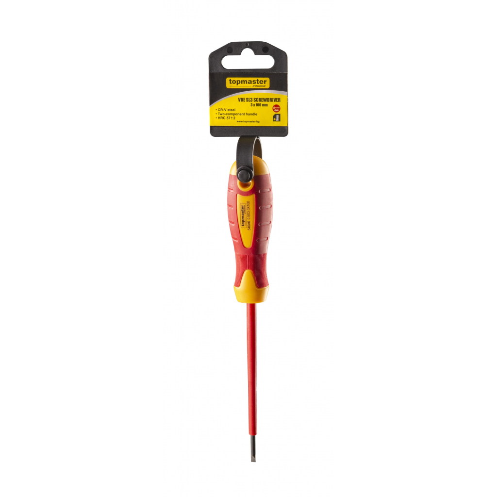 TOP MASTER Κατσαβίδι ηλεκτρολόγου VDE 1000V SL3.0x100mm 220130